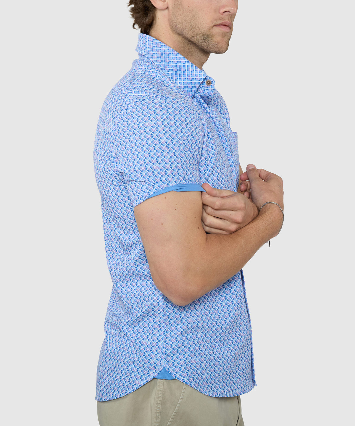 Westport Lifestyle Cube Print Performance Stretch Sport Shirt, Men's Big & Tall