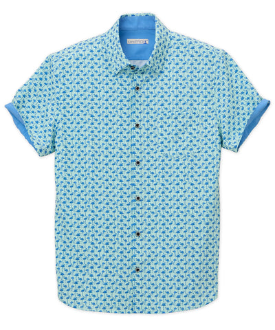 Westport Lifestyle Flamingo Print Performance Stretch Sport Shirt, Men's Big & Tall