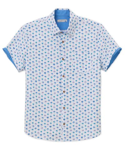 Westport Lifestyle Palm Print Performance Stretch Sport Shirt, Men's Big & Tall