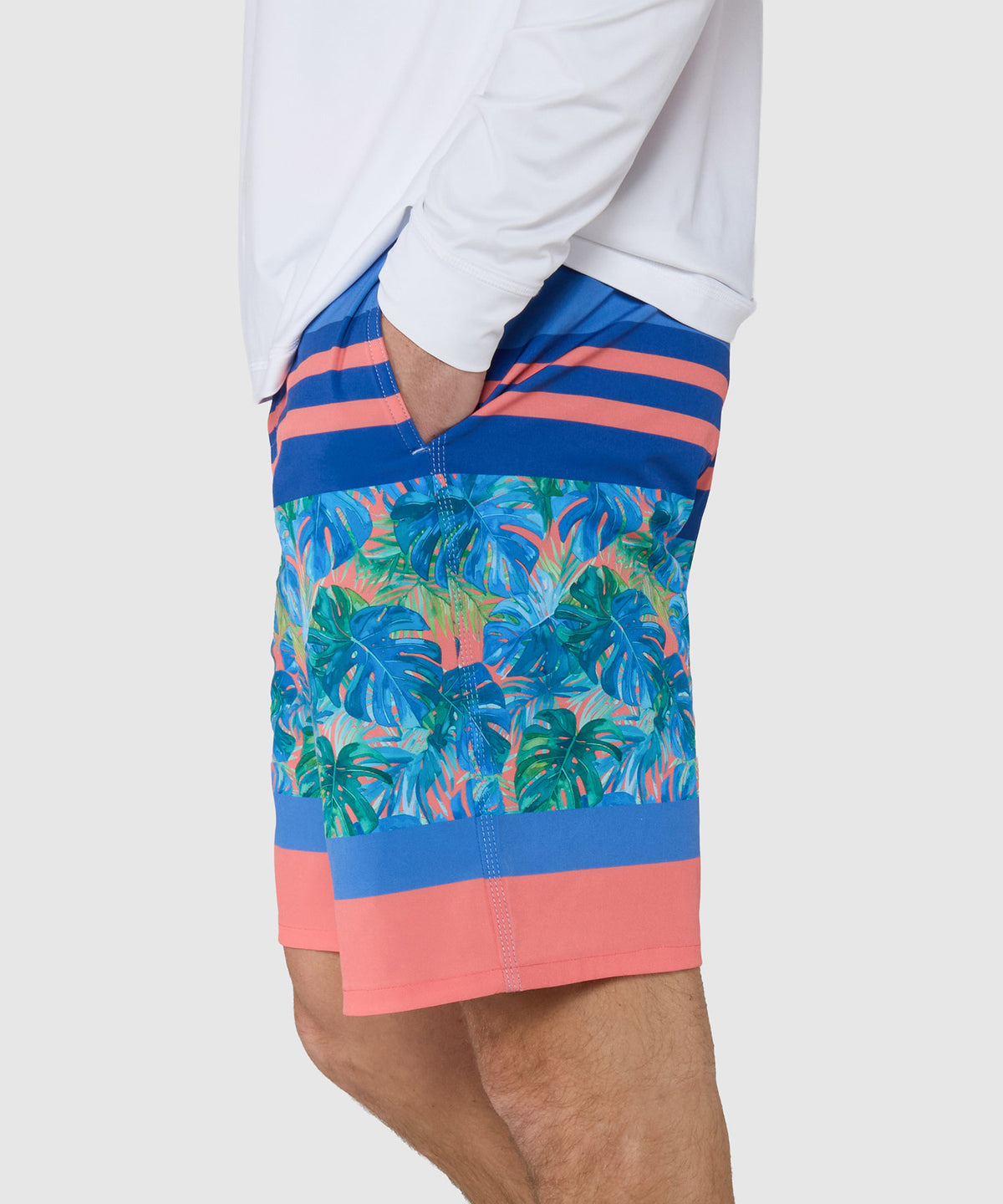 Westport Lifestyle Saybrook Half Elastic Paradiso Board Shorts, Men's Big & Tall