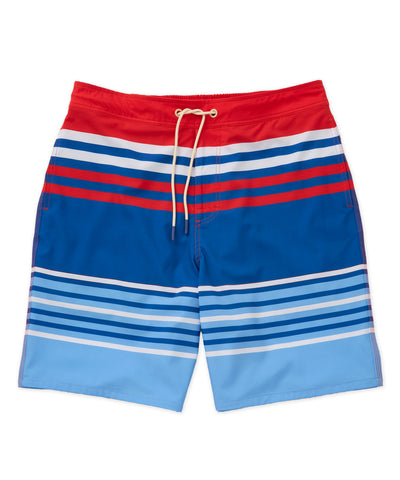 Westport Lifestyle Saybrook Half Elastic Captain Stripe Board Shorts, Men's Big & Tall
