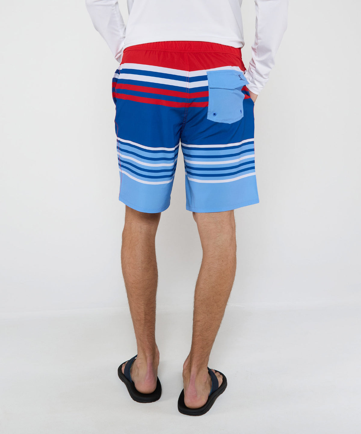 Westport Lifestyle Saybrook Half Elastic Captain Stripe Board Shorts, Men's Big & Tall