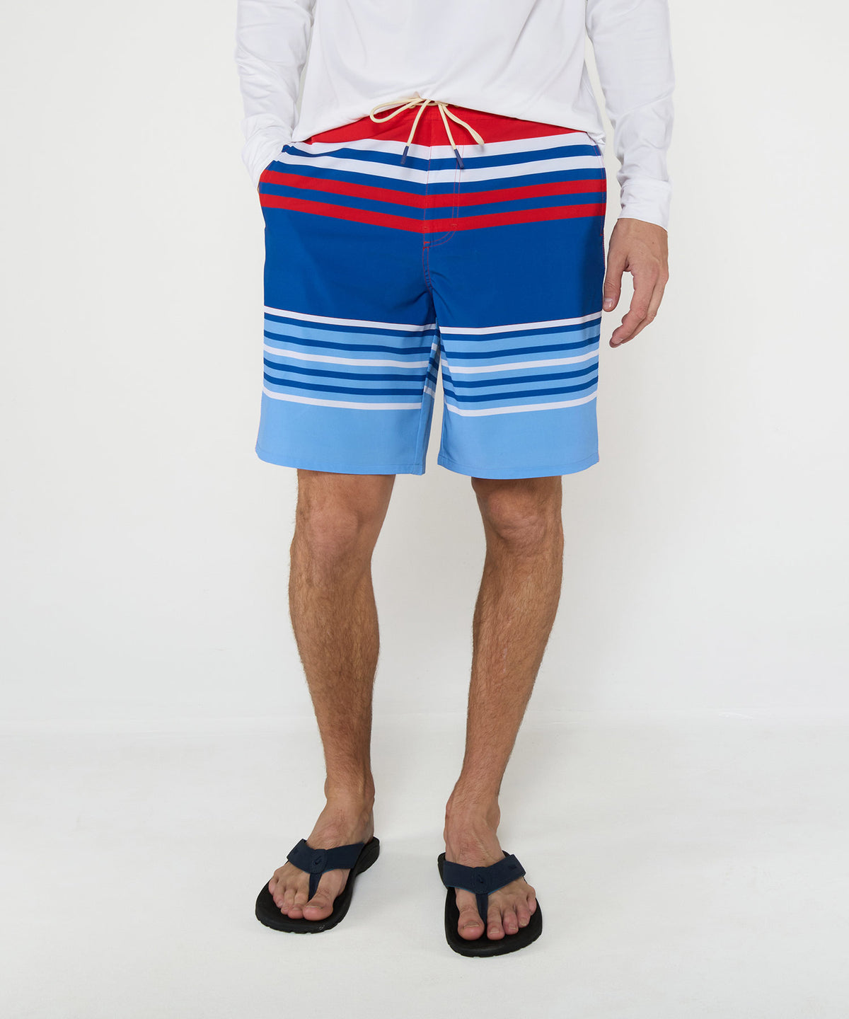 Westport Lifestyle Saybrook Half Elastic Captain Stripe Board Shorts, Men's Big & Tall