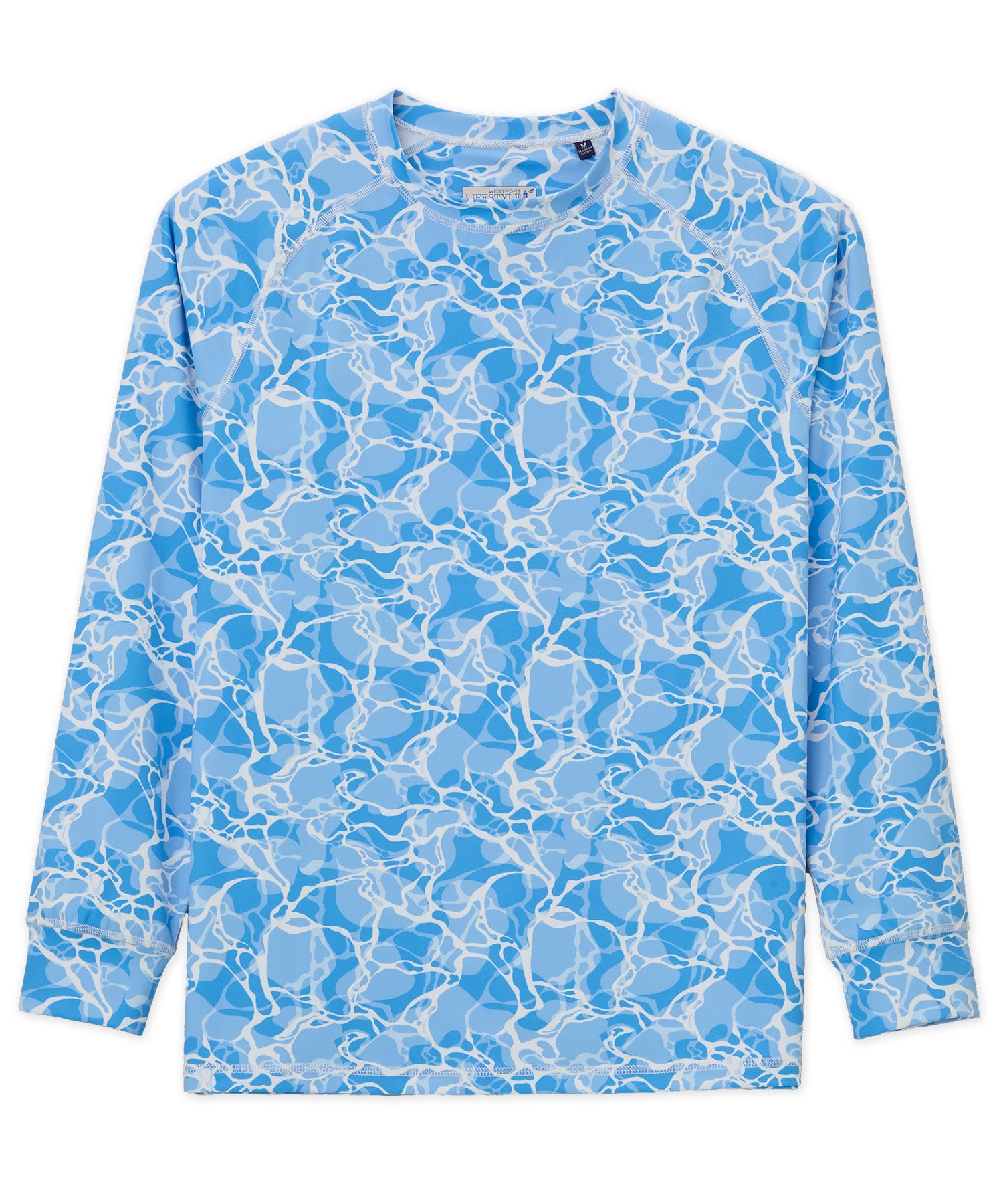 Westport Lifestyle Seaside Water Print Long Sleeve Rash Guard