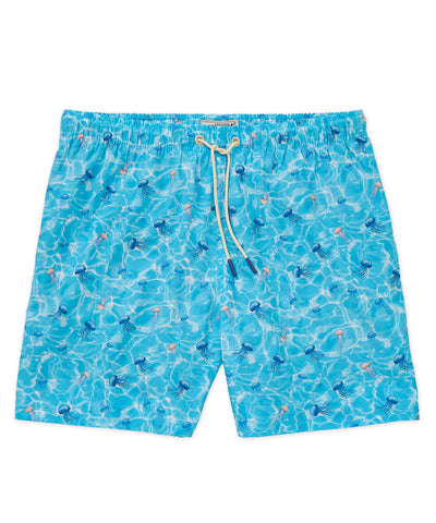 Westport Lifestyle Jellyfish Print Stretch Swim Trunks, Men's Big & Tall
