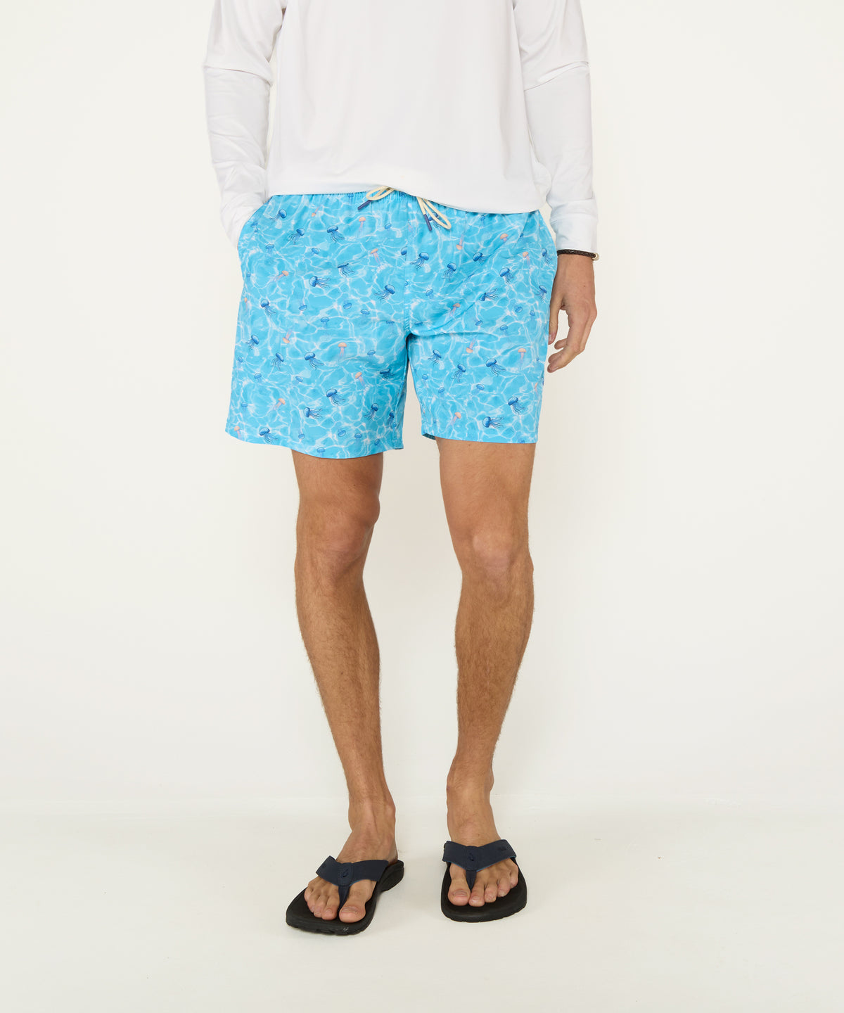 Westport Lifestyle Jellyfish Print Stretch Swim Trunks, Men's Big & Tall