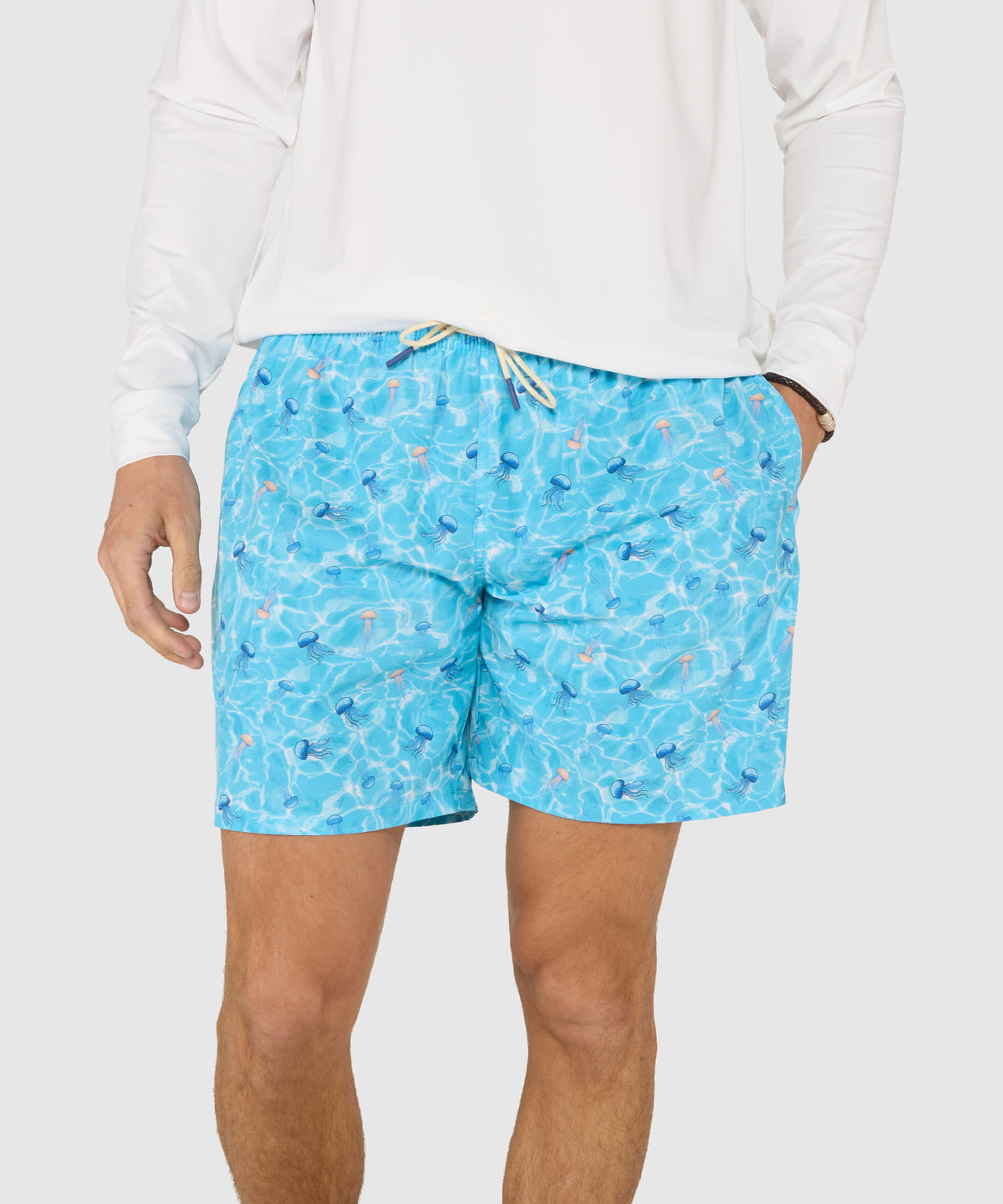 Westport Lifestyle Jellyfish Print Stretch Swim Trunks, Men's Big & Tall