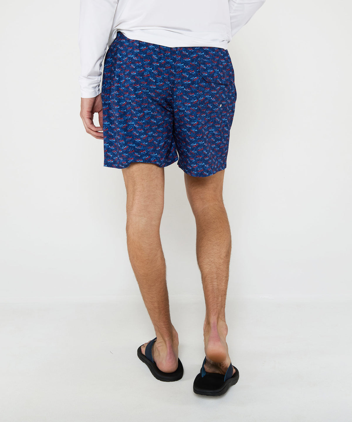 Westport Lifestyle Fish Print Stretch Swim Trunks, Men's Big & Tall