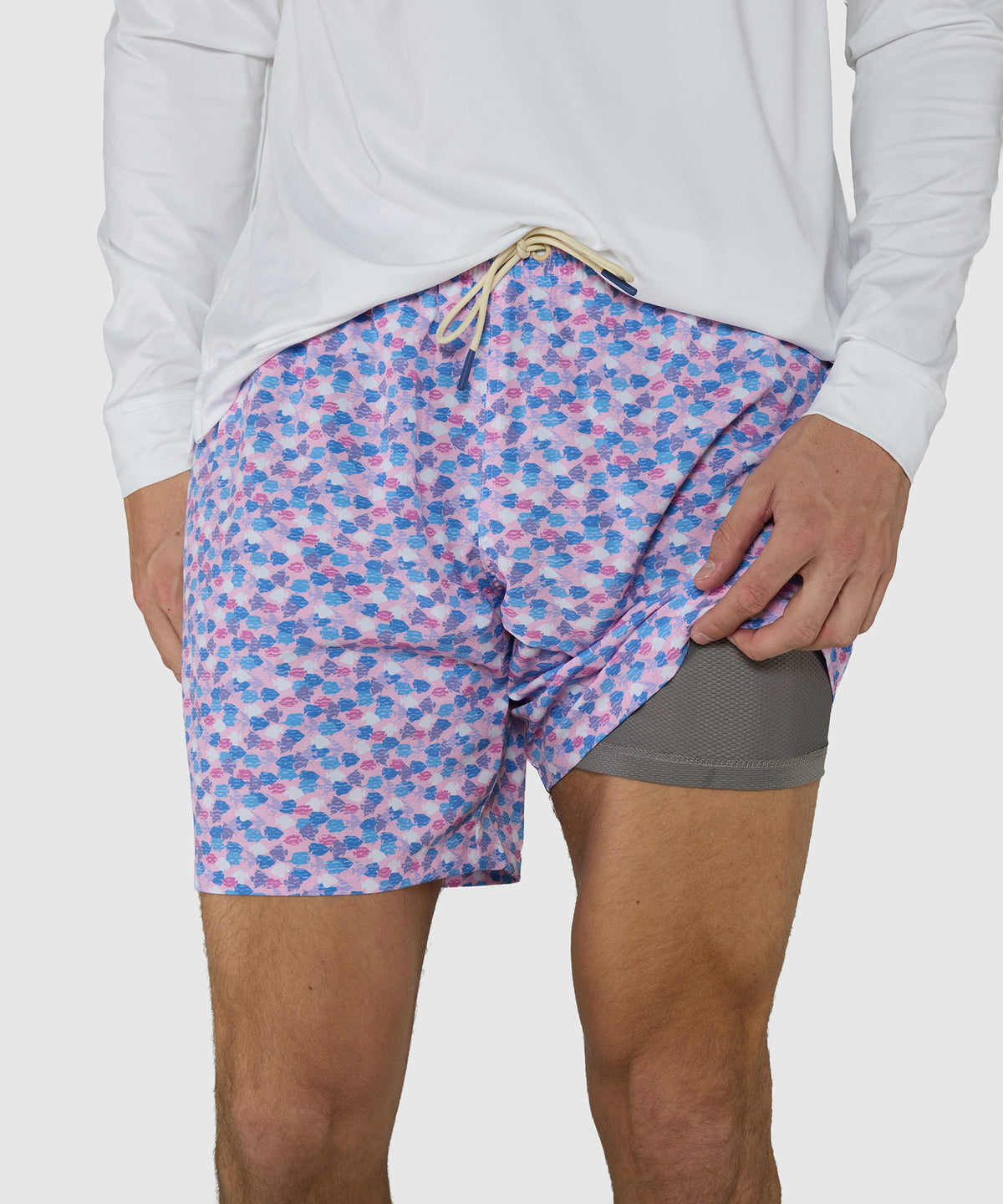 Westport Lifestyle Guppies Print Stretch Swim Trunks, Men's Big & Tall