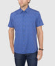 Westport No-Tuck Short Sleeve Button-Down Collar Stretch Performance Medallion Print Sport Shirt