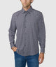 Westport No-Tuck Long Sleeve Button-Down Collar Stretch Performance Gingham Sport Shirt - Black