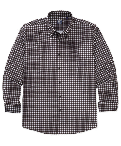 Westport No-Tuck Long Sleeve Button-Down Collar Stretch Performance Gingham Sport Shirt, Men's Big & Tall