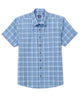 Westport No-Tuck Short Sleeve Button-Down Collar Stretch Performance Plaid Sport Shirt