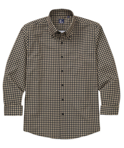 Westport No-Tuck Long Sleeve Button-Down Collar Stretch Performance Gingham Sport Shirt, Men's Big & Tall