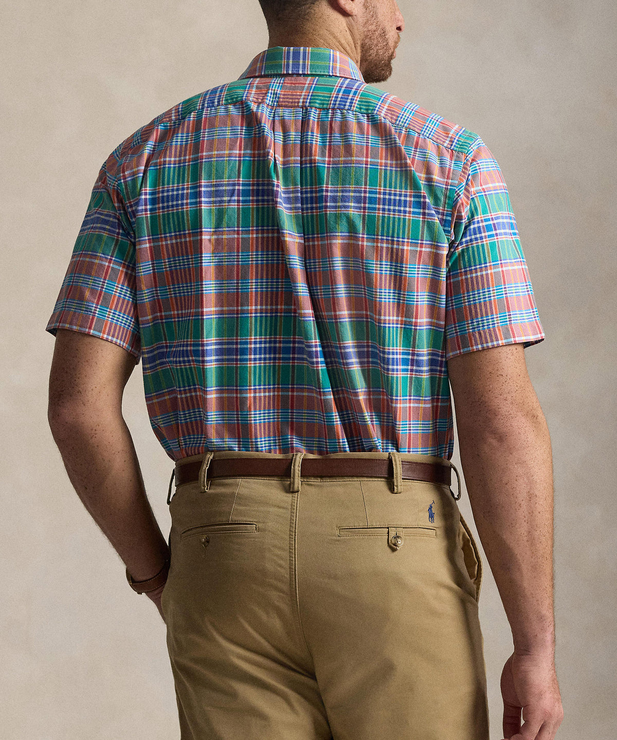 Polo Ralph Lauren Short Sleeve Patterned Oxford Sport Shirt, Men's Big & Tall