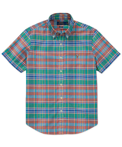 Polo Ralph Lauren Short Sleeve Patterned Oxford Sport Shirt, Men's Big & Tall