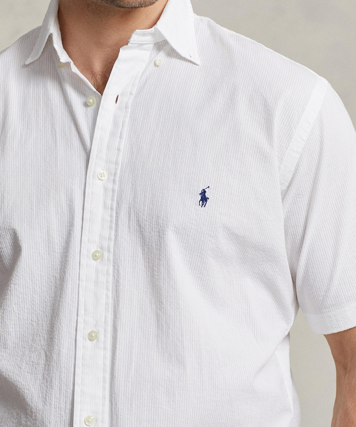 Polo Ralph Lauren Short Sleeve Seersucker Sport Shirt, Men's Big & Tall