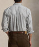 Polo Ralph Lauren Long Sleeve Performance Oxford Sport Shirt - White/Olive Multi