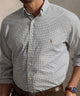 Polo Ralph Lauren Long Sleeve Performance Oxford Sport Shirt - White/Olive Multi
