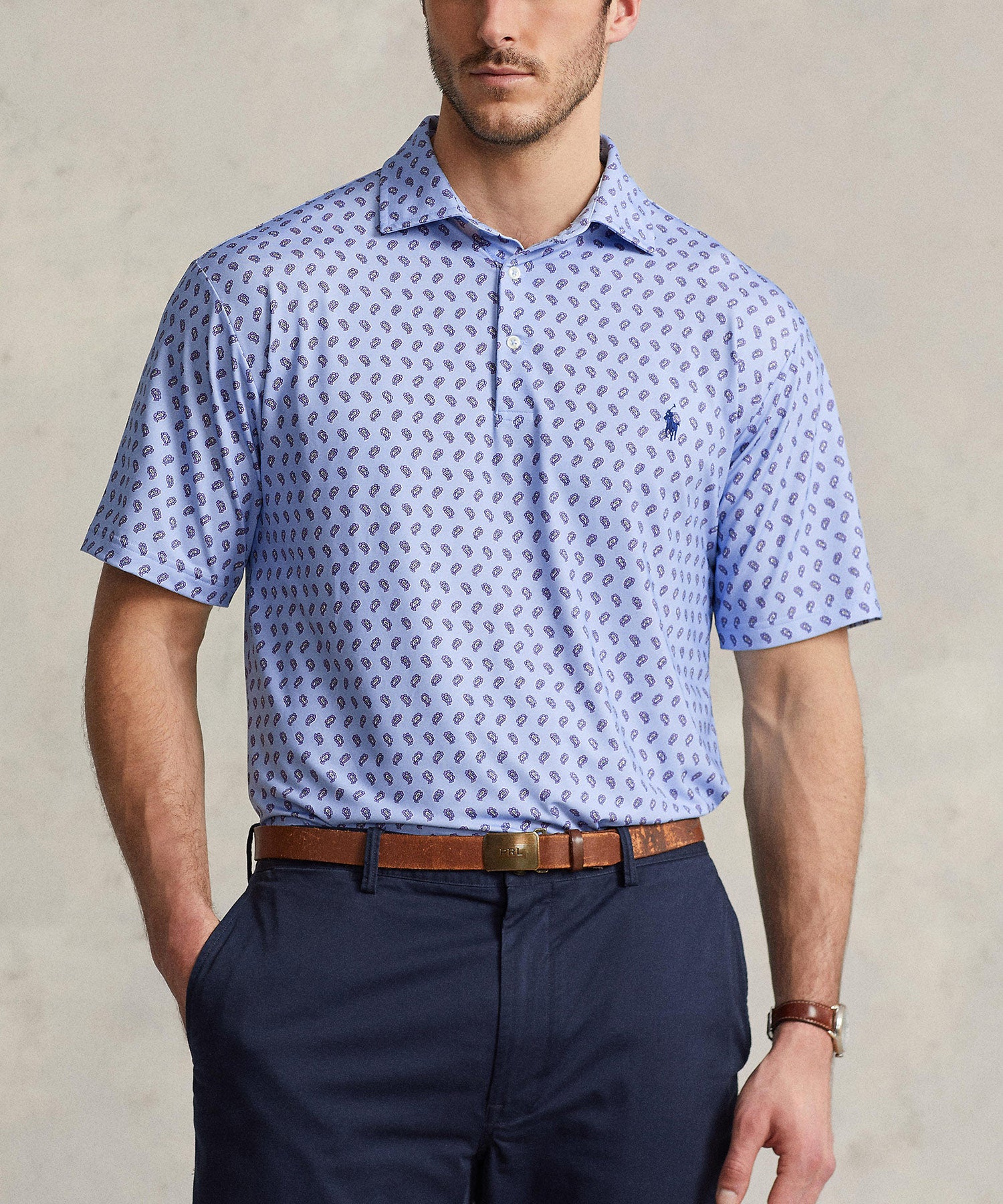Ofbl Polo Ralph Lauren Big & Tall Short Sleeve Performance Print Polo ...