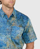Westport Black Short Sleeve Batik Print Camp Shirt