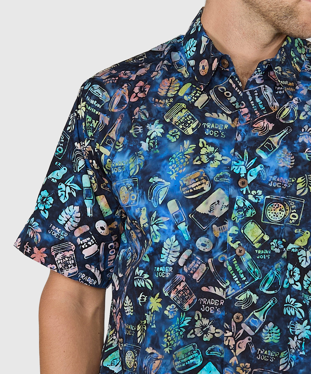 Westport Black Short Sleeve Batik Print Camp Shirt, Men's Big & Tall