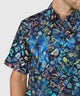 Westport Black Short Sleeve Batik Print Camp Shirt