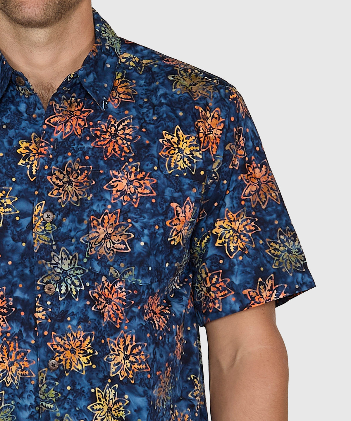 Westport Black Short Sleeve Batik Print Camp Shirt, Men's Big & Tall