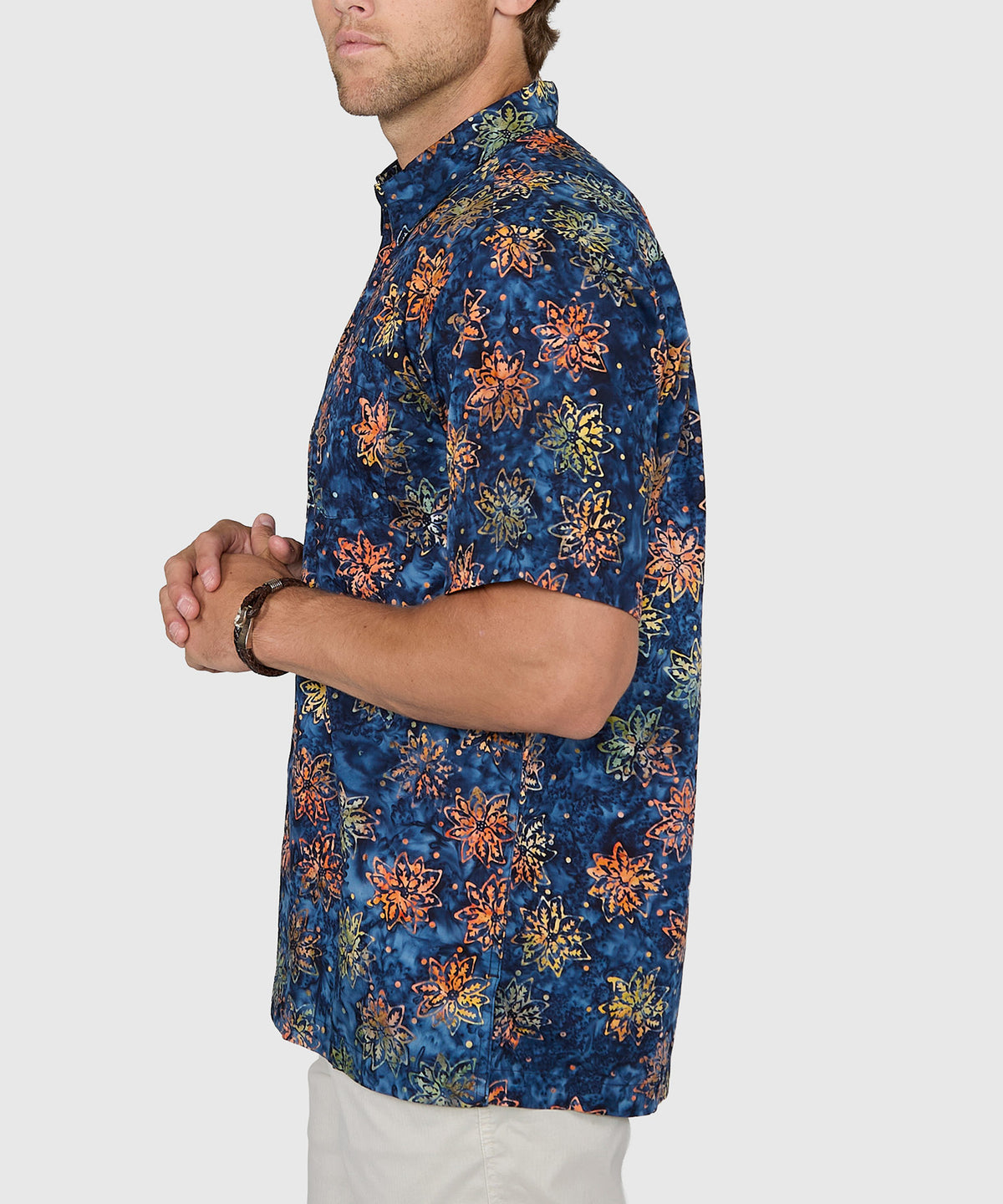 Westport Black Short Sleeve Batik Print Camp Shirt, Men's Big & Tall