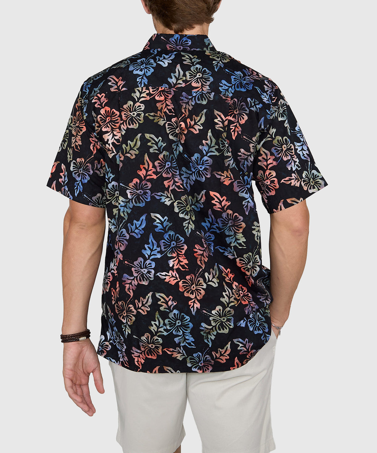 Westport Black Short Sleeve Batik Print Camp Shirt, Men's Big & Tall