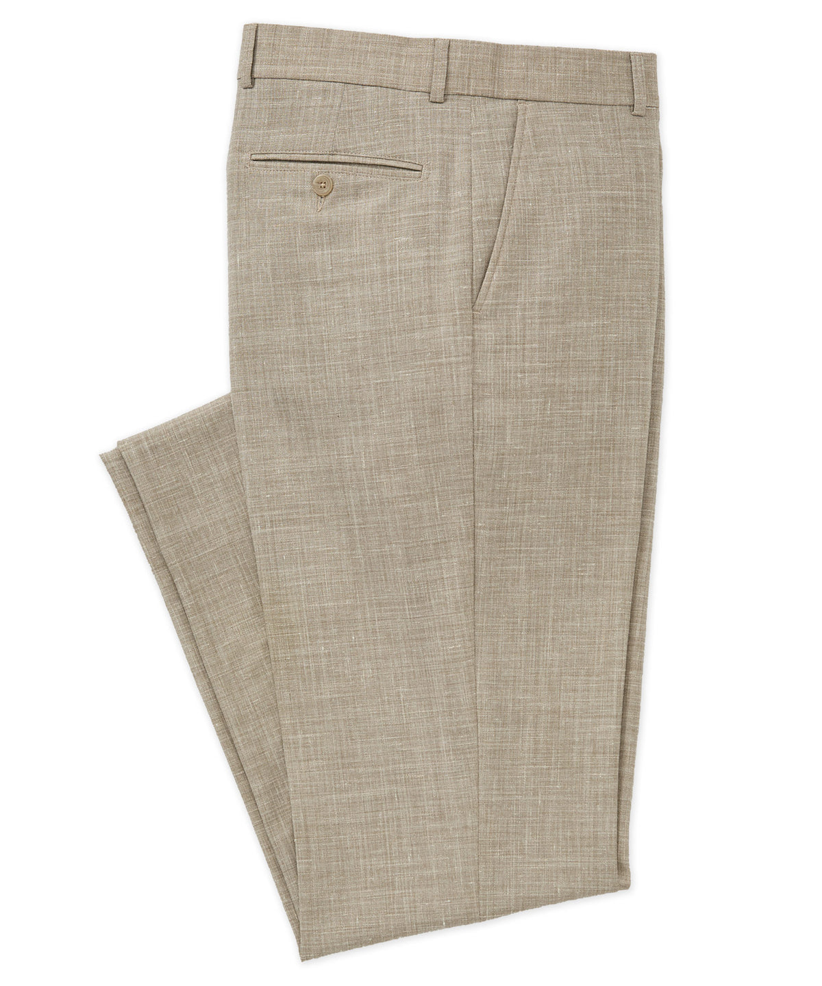 Westport Black Monaco Linen Blend Flat Front Pants, Men's Big & Tall