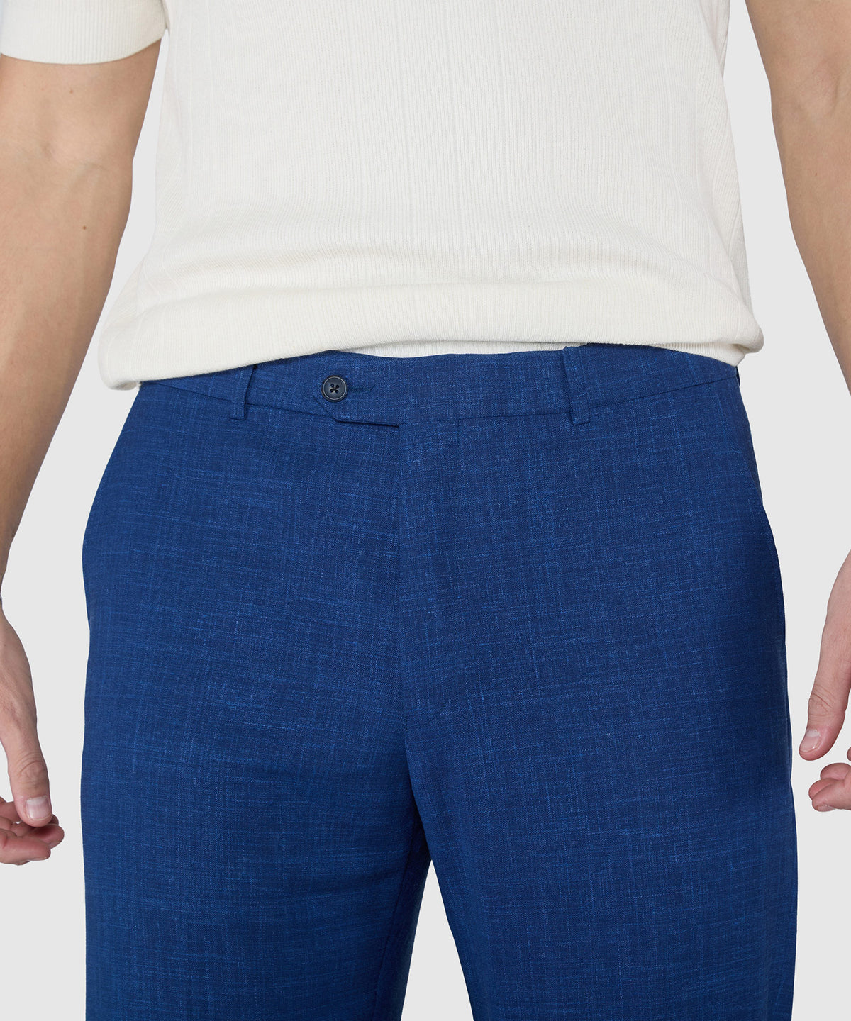 Westport Black Monaco Linen Blend Flat Front Pants, Men's Big & Tall