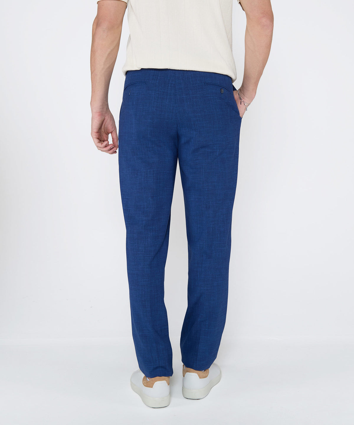 Westport Black Monaco Linen Blend Flat Front Pants, Men's Big & Tall