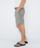 Westport Black Mayfair Linen Flat-Front Check Shorts