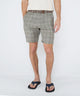 Westport Black Mayfair Linen Flat-Front Check Shorts