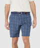 Westport Black Mayfair Linen Flat-Front Check Shorts