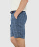 Westport Black Mayfair Linen Flat-Front Check Shorts