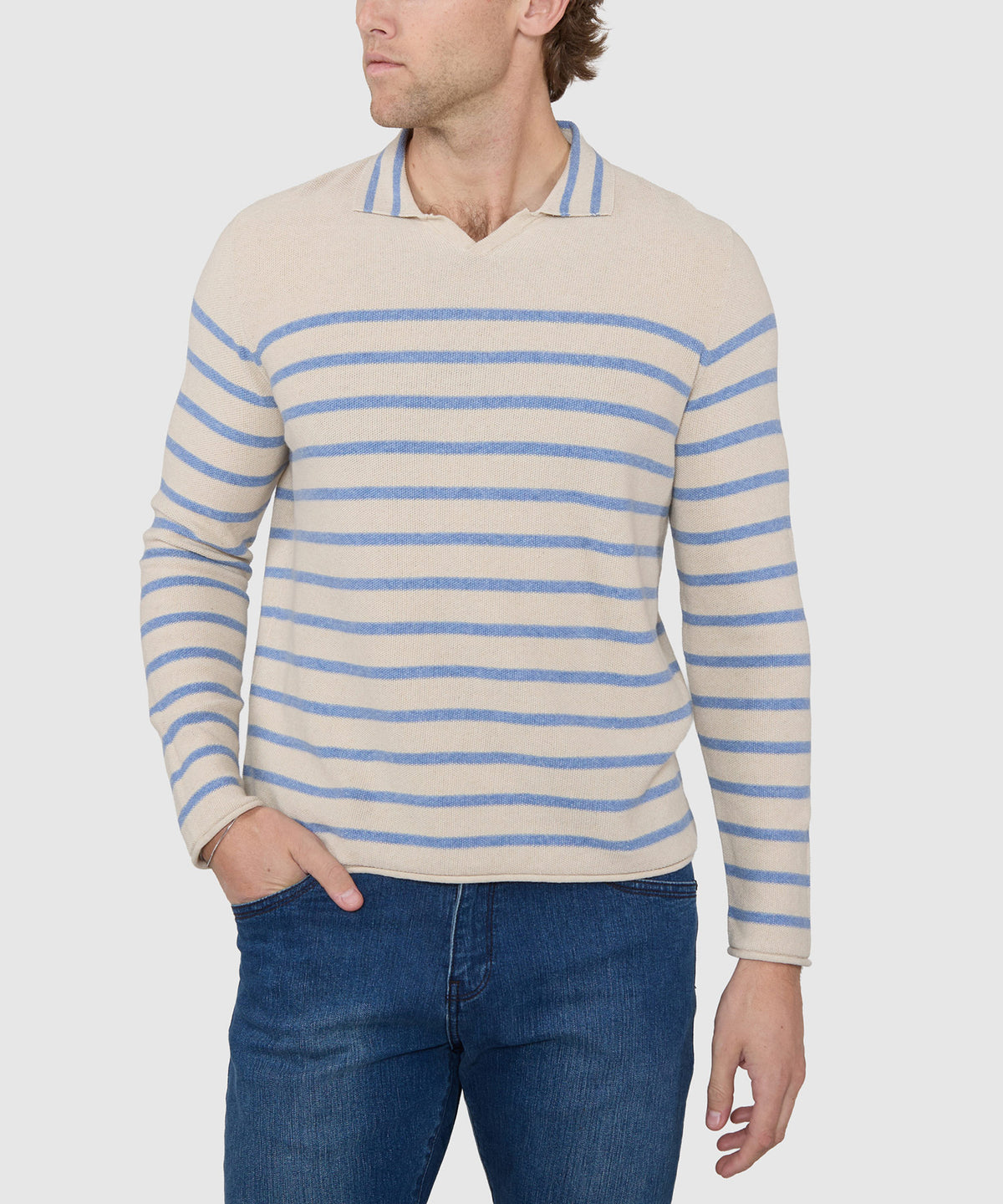 Westport Black Aruba Linen Blend V-Neck Polo, Men's Big & Tall