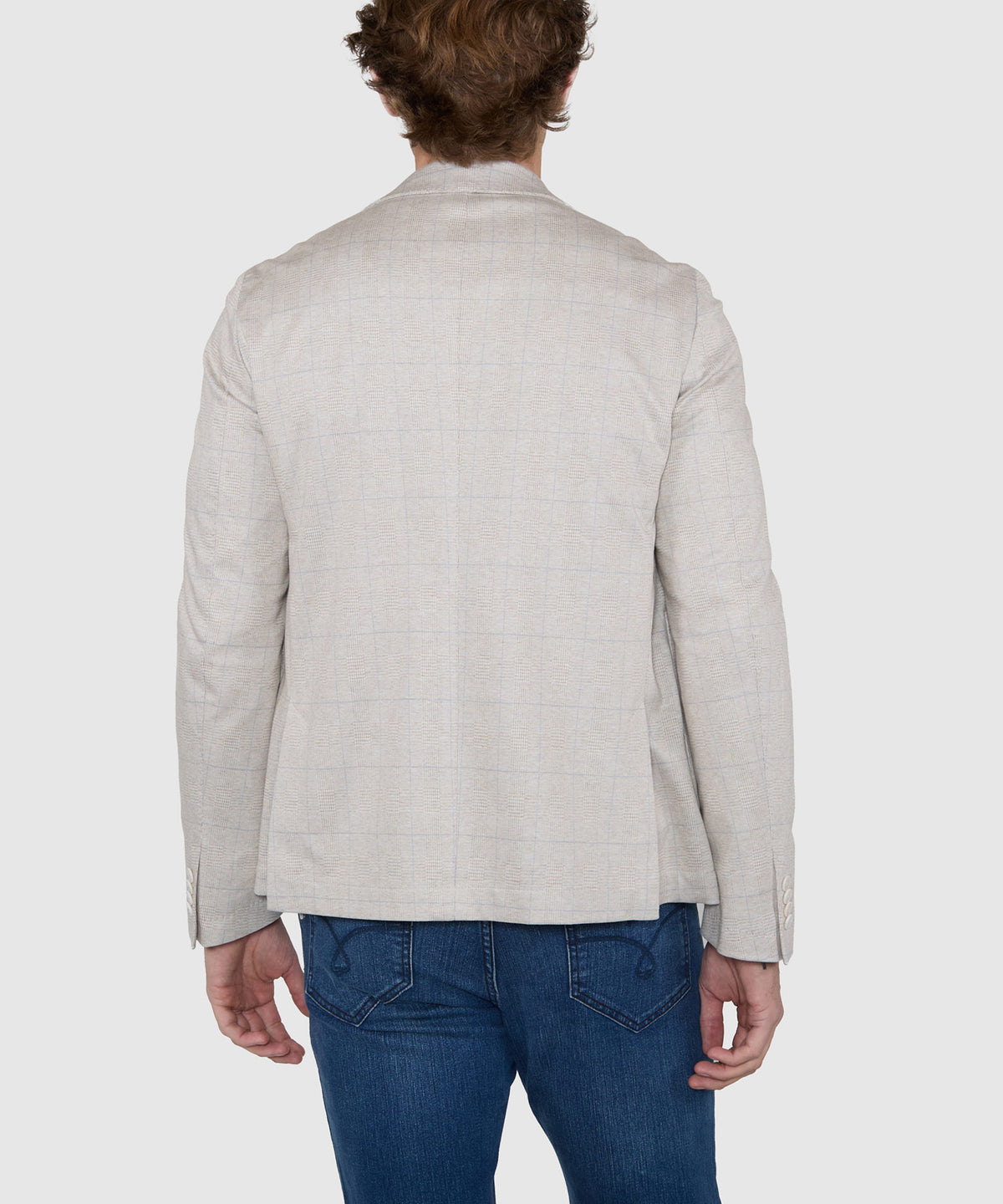 Westport Black Prince of Wales Plaid Knit Blazer, Men's Big & Tall