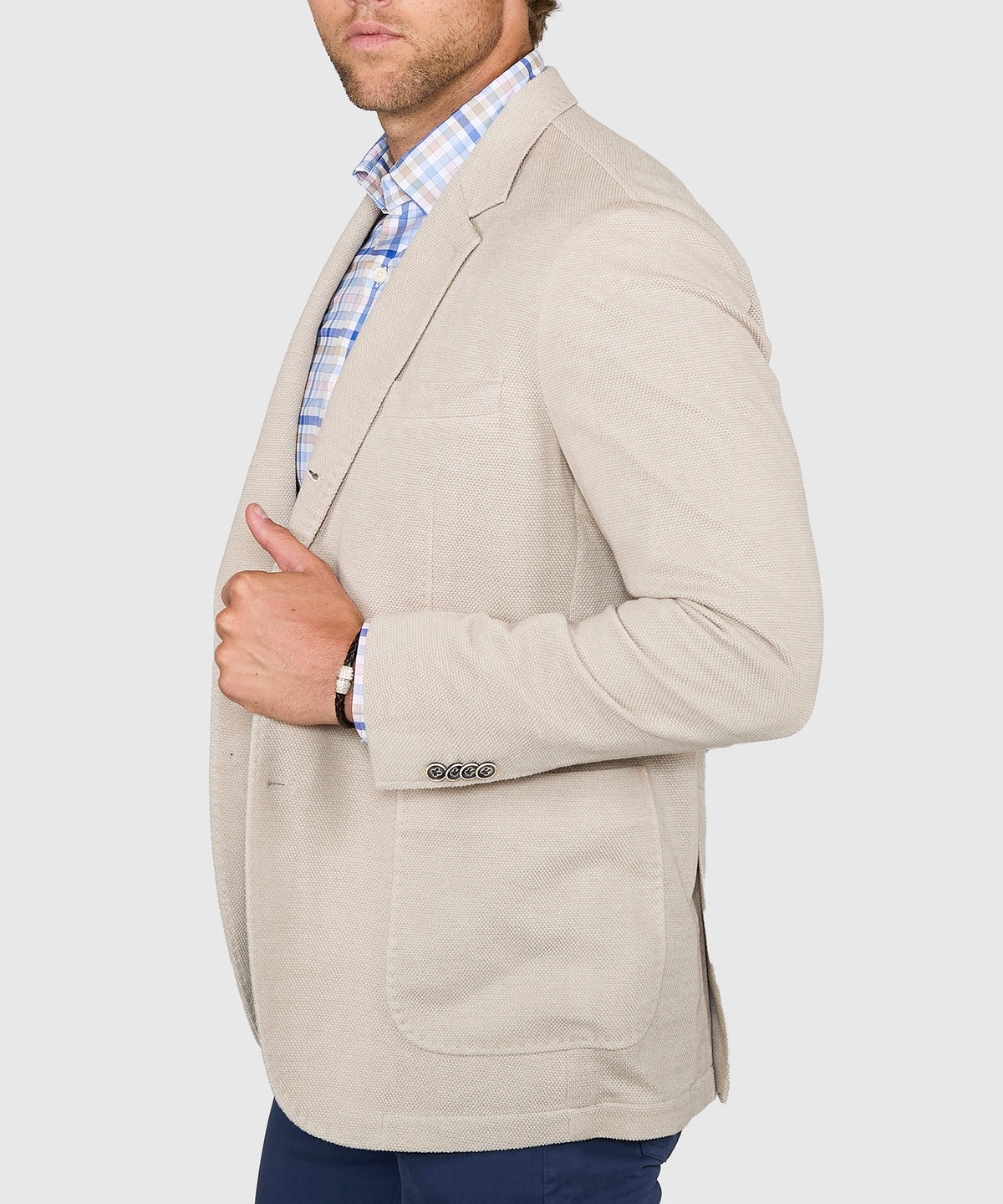 Westport Black Summer Pique Knit Sport Coat, Men's Big & Tall