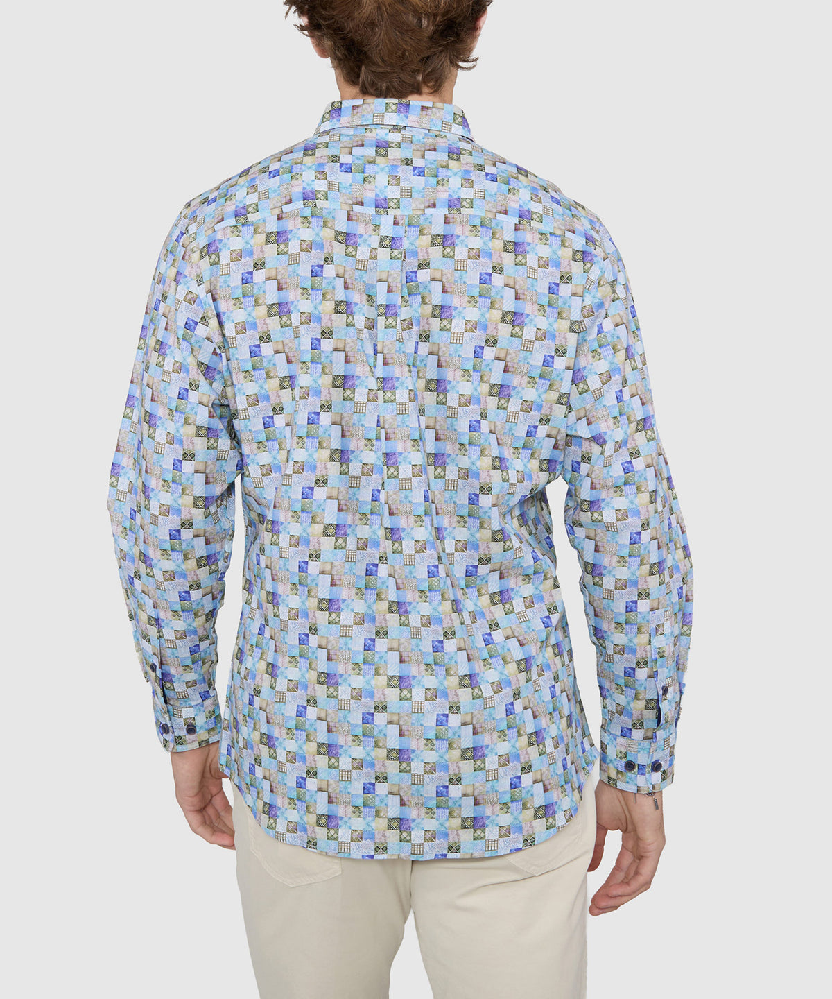 Westport Black Long Sleeve Print Sport Shirt, Men's Big & Tall