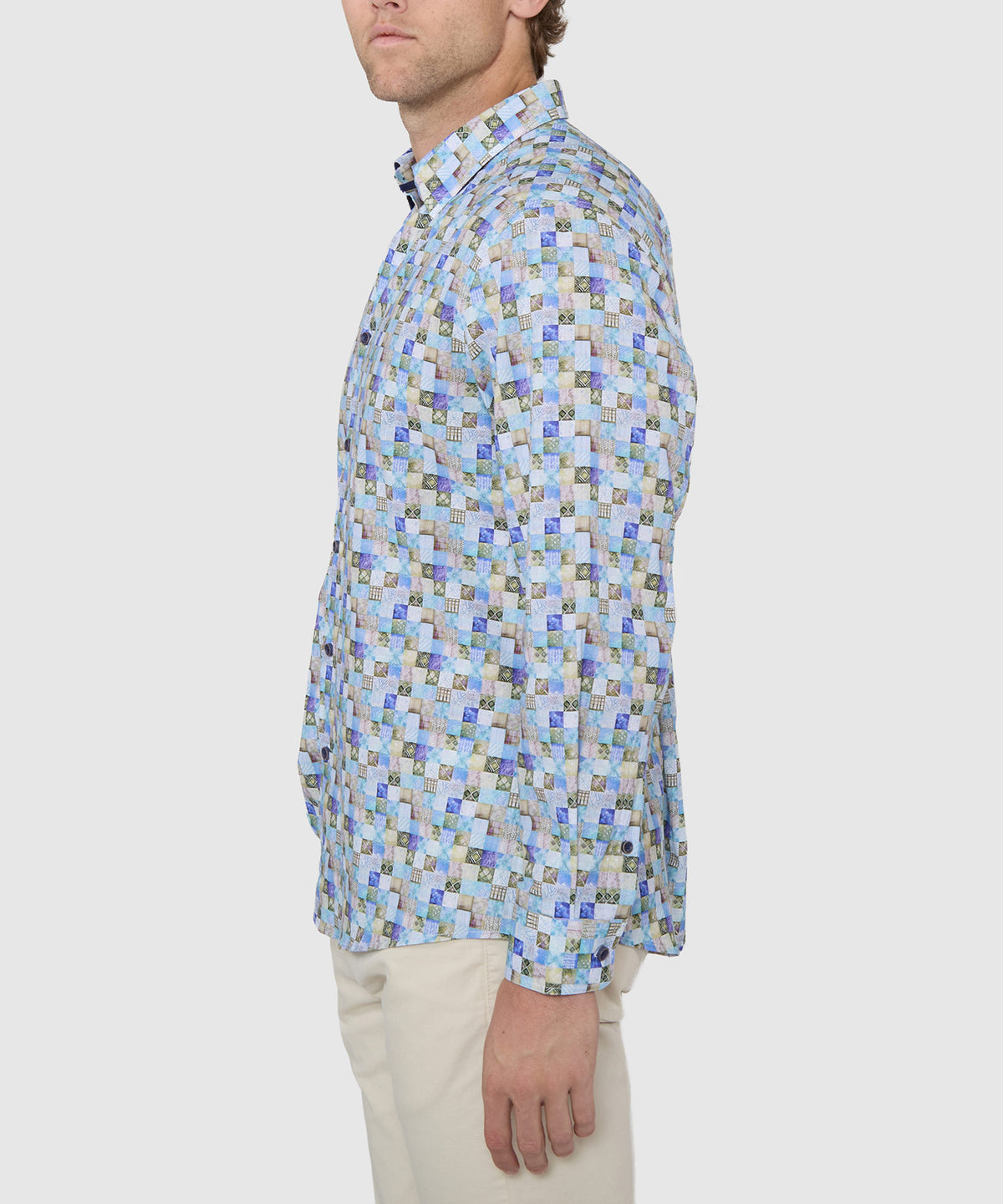 Westport Black Long Sleeve Print Sport Shirt, Men's Big & Tall
