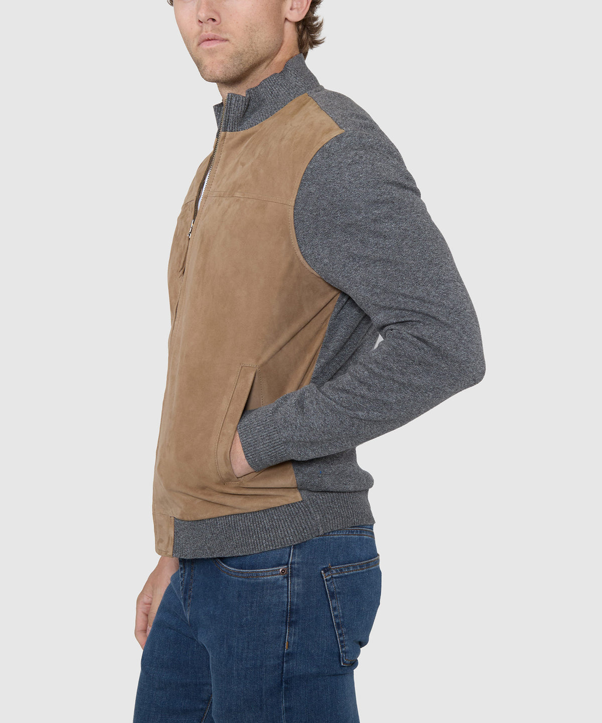 Westport Black Suede Knit Cardigan, Men's Big & Tall