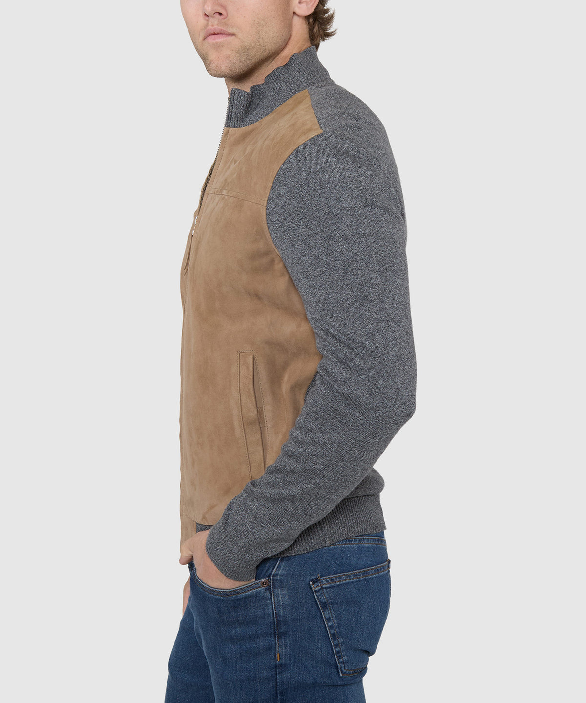 Westport Black Suede Knit Cardigan, Men's Big & Tall