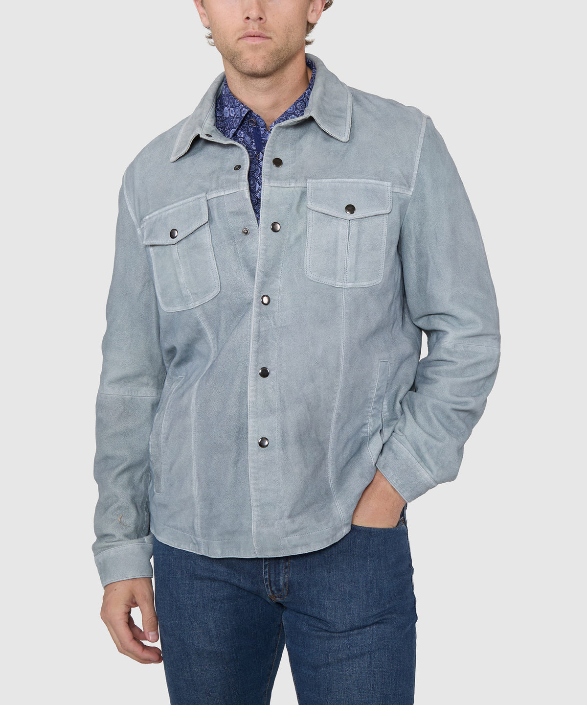 Westport Black Asheville Suede Shirt Jacket, Men's Big & Tall