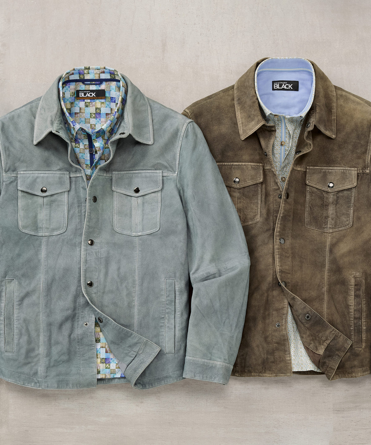 Westport Black Asheville Suede Shirt Jacket, Men's Big & Tall