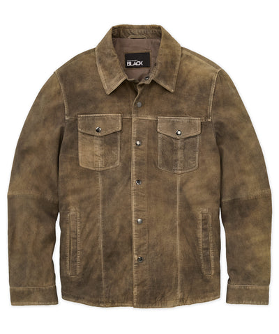 Westport Black Asheville Suede Shirt Jacket, Men's Big & Tall
