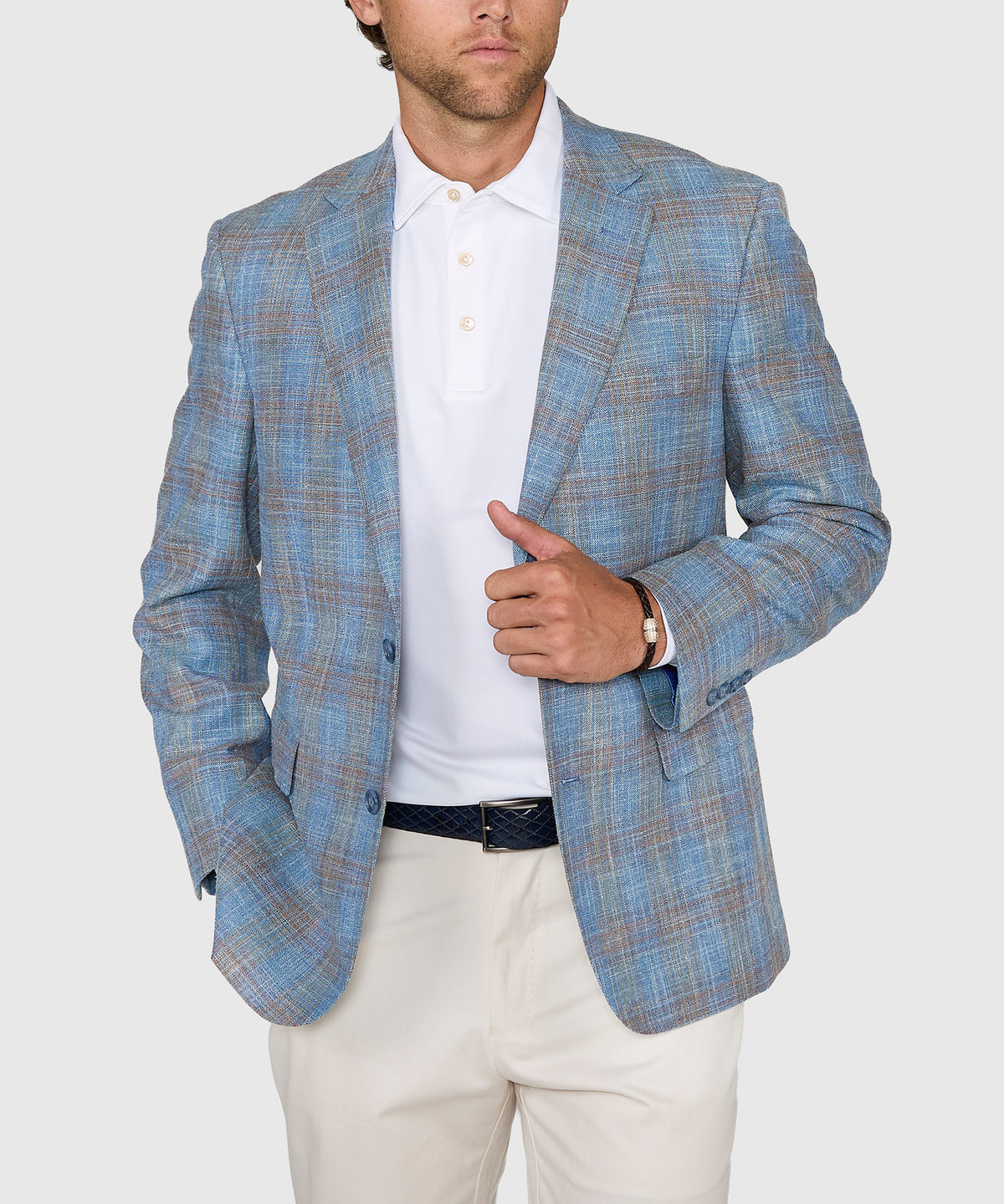 Westport Black Two-Button Side Vent Plaid Sport Coat, Men's Big & Tall