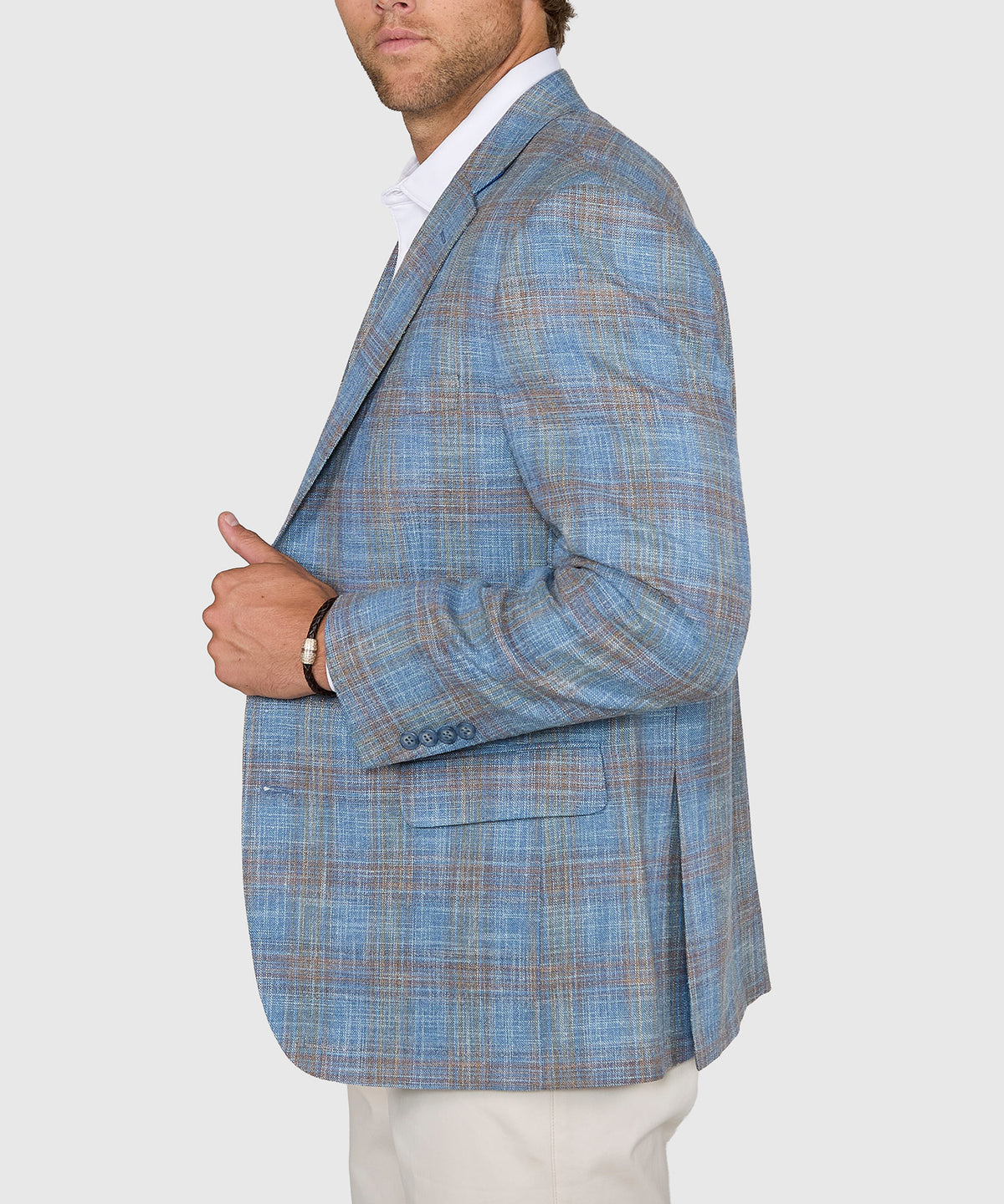 Westport Black Two-Button Side Vent Plaid Sport Coat, Men's Big & Tall