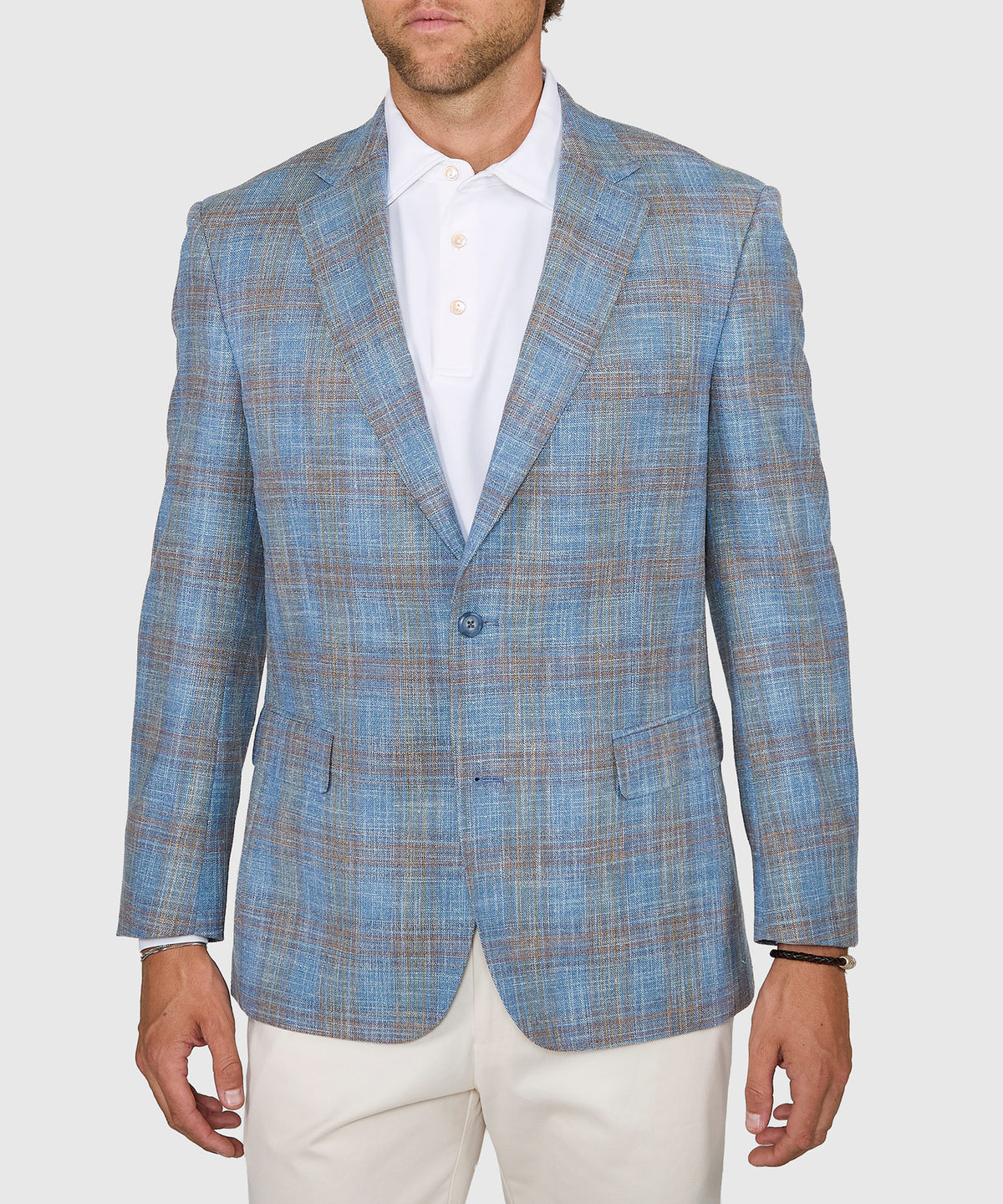 Westport Black Two-Button Side Vent Plaid Sport Coat, Men's Big & Tall